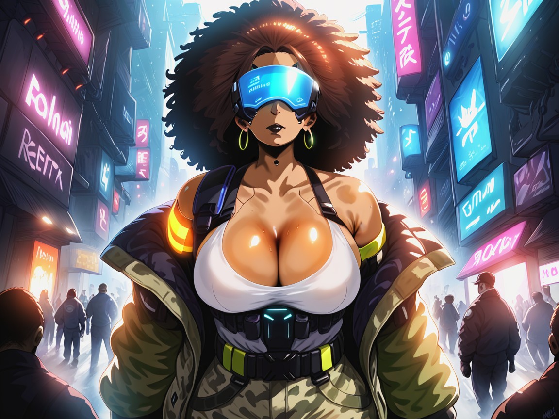 Long Breast Width, Strong Arms, Satellites In Distance Hentai AI Porn