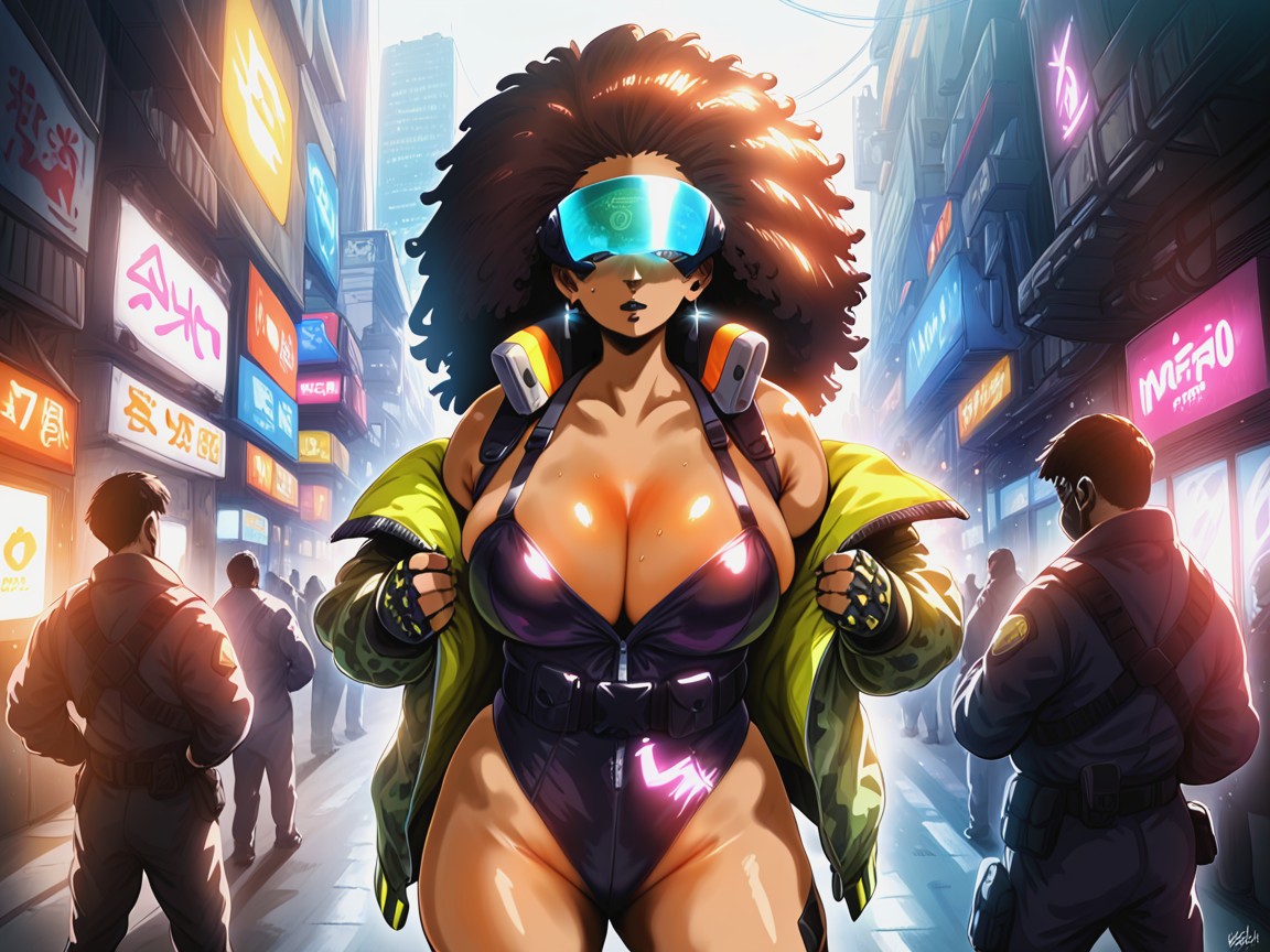 Rounded Ass, Bokeh, Massive Firm Breasts Hentai AI Porn