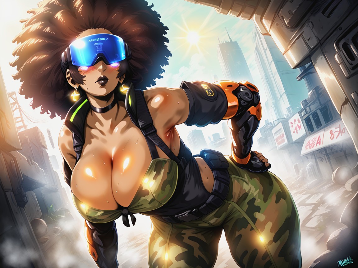Almond Eyes, Dark Brown Skin, Afro Hentai AI Porn