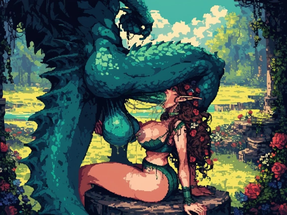 Moaning Face, Flowers In Hair, Grabbing Head AI Porn