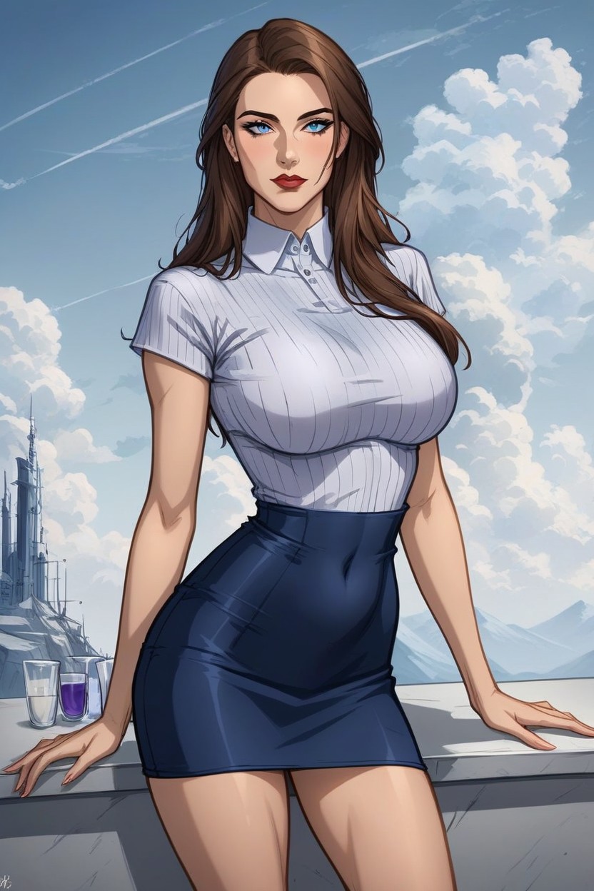 American, Blue Eyes, Woman AI Porn