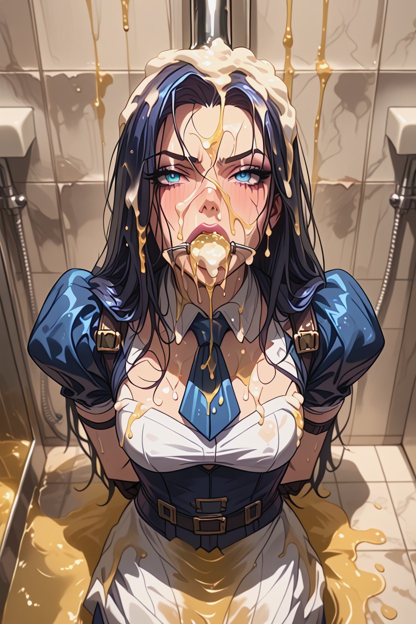 Sweaty, Human Toilet, Kneeling AI Porn