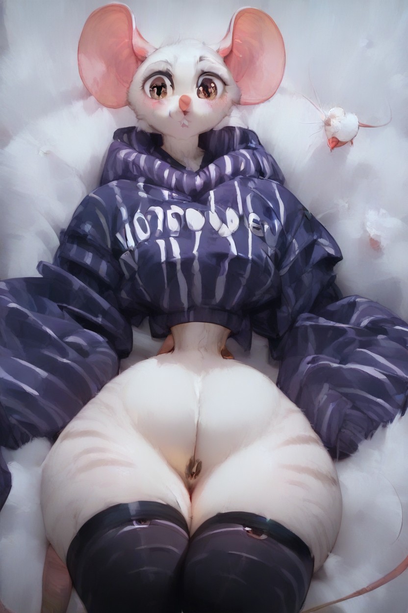 Mouse, Lean Body, Baggy Sleeves Furry AI Porn