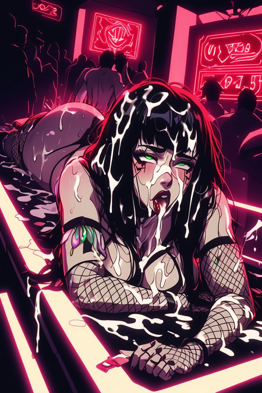 Used Condoms, Massive Ass, Neon Green Eyes Hentai AI Porn