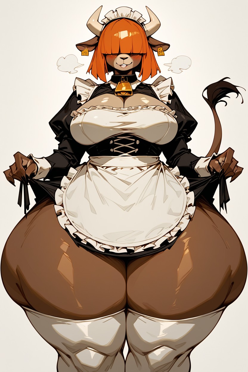 Biggest Ass Ever Seen, Giant Ass, White Thigh High Stockings Furry IA