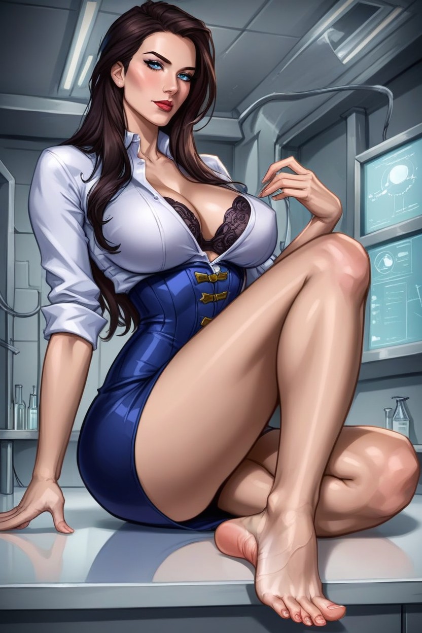 Skirt, American, Blue Eyes AI Porn