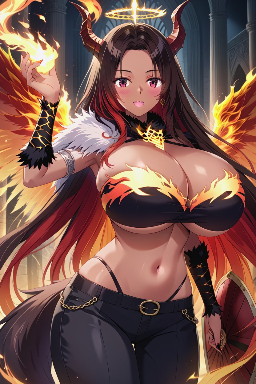 Multi Colored Hair, Huge Dragon Wings, Specular Hentai AI Porn
