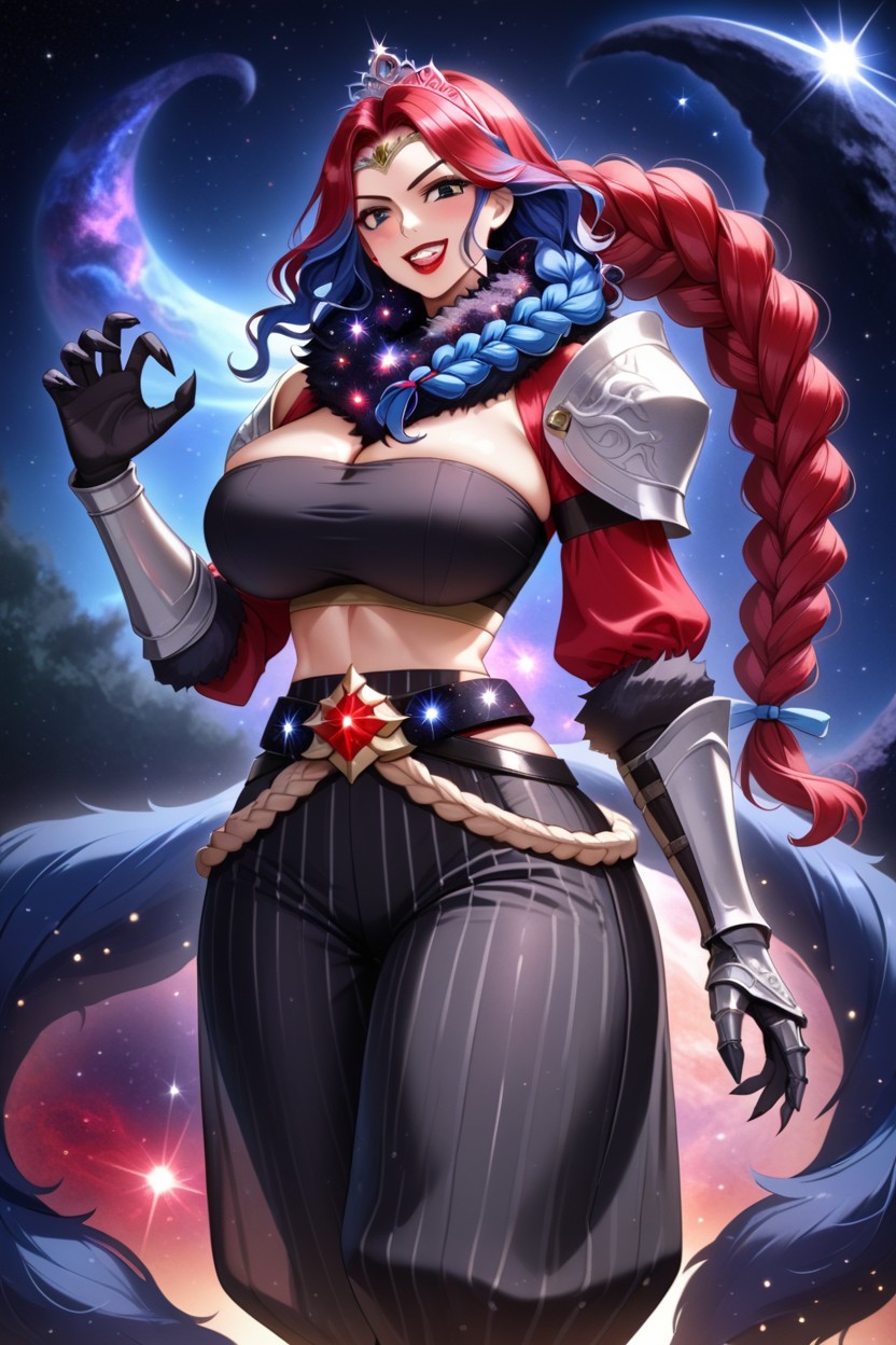 Huge Ass, Cosmic Red Hair Cosmic Blue Hair, Black Hole AI Porn