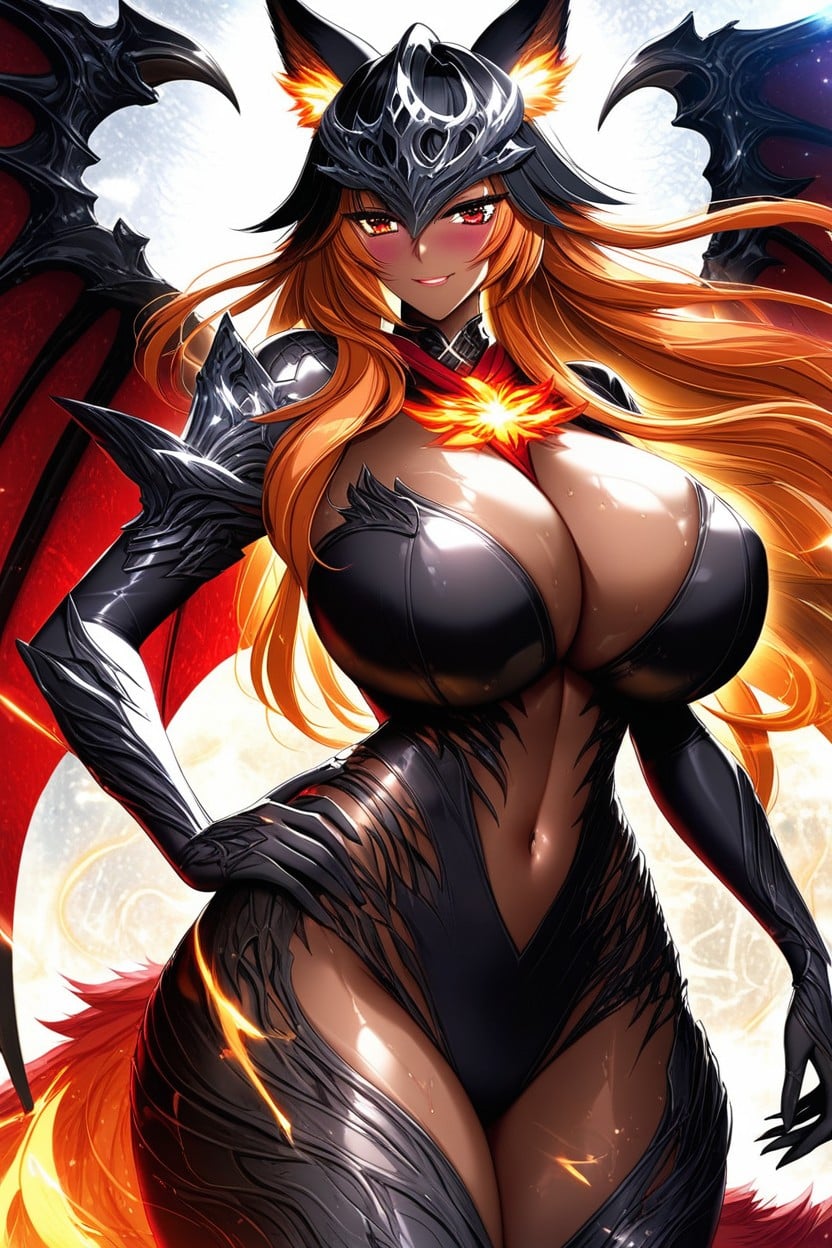 Sexy Pose, Gold Hip Armor On Hips, Dragon Scales On Hands Hentai AI Porn