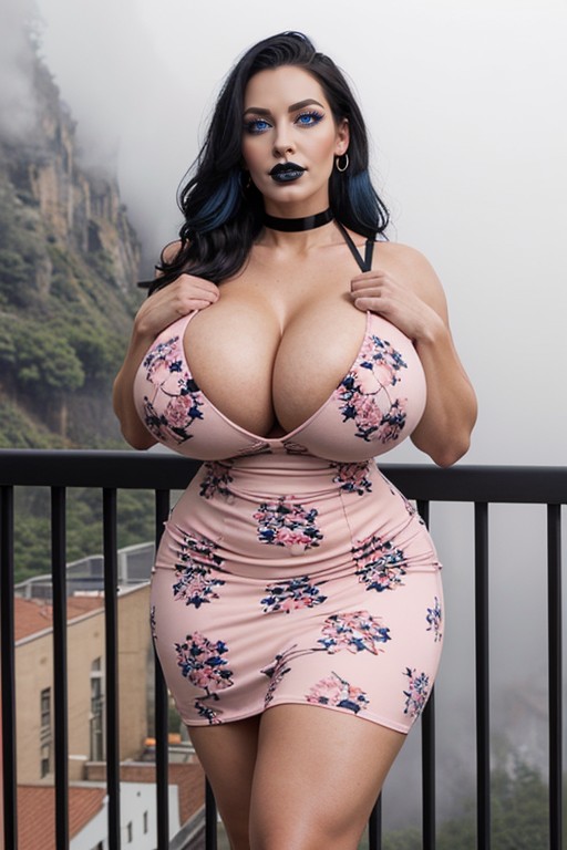 Gigantic Oversized Massive Breasts, Bulging Thighs, Oversized Gigantic Breasts AI Porn