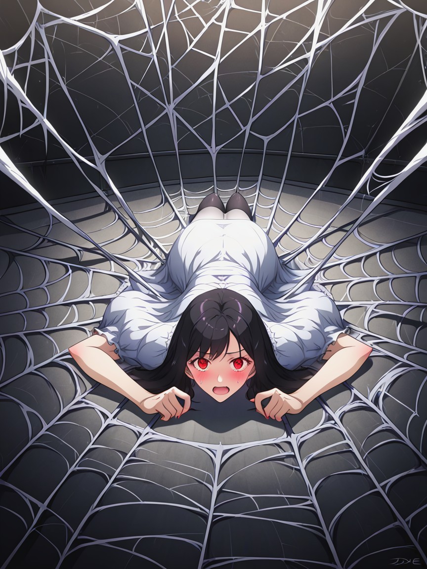 Webs Covering Background, Spider Webs On Body, Stuck Hentai AI Porn