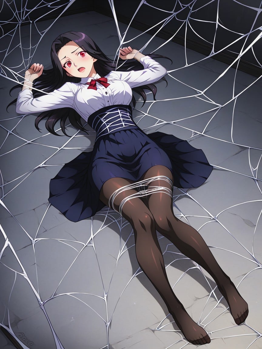 Random Webbing, Webs Around Chest, Within Spider Web Hentai AI Porn