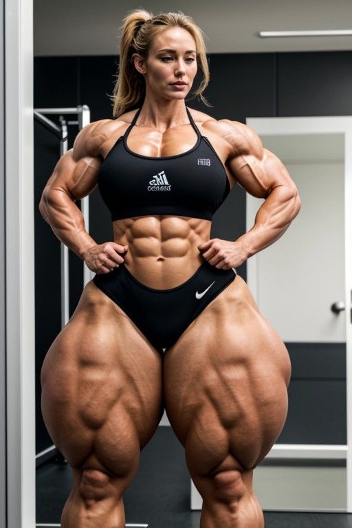 Growth, Shoulder Length Blonde Hair, Hyper Gigantic Muscles Porno IA
