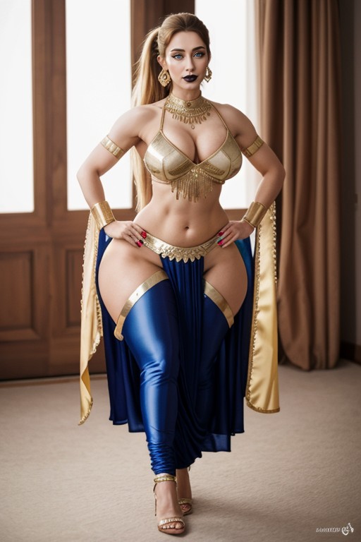 Full Body View, Extremely Hourglass Figure, Russian AI Porn
