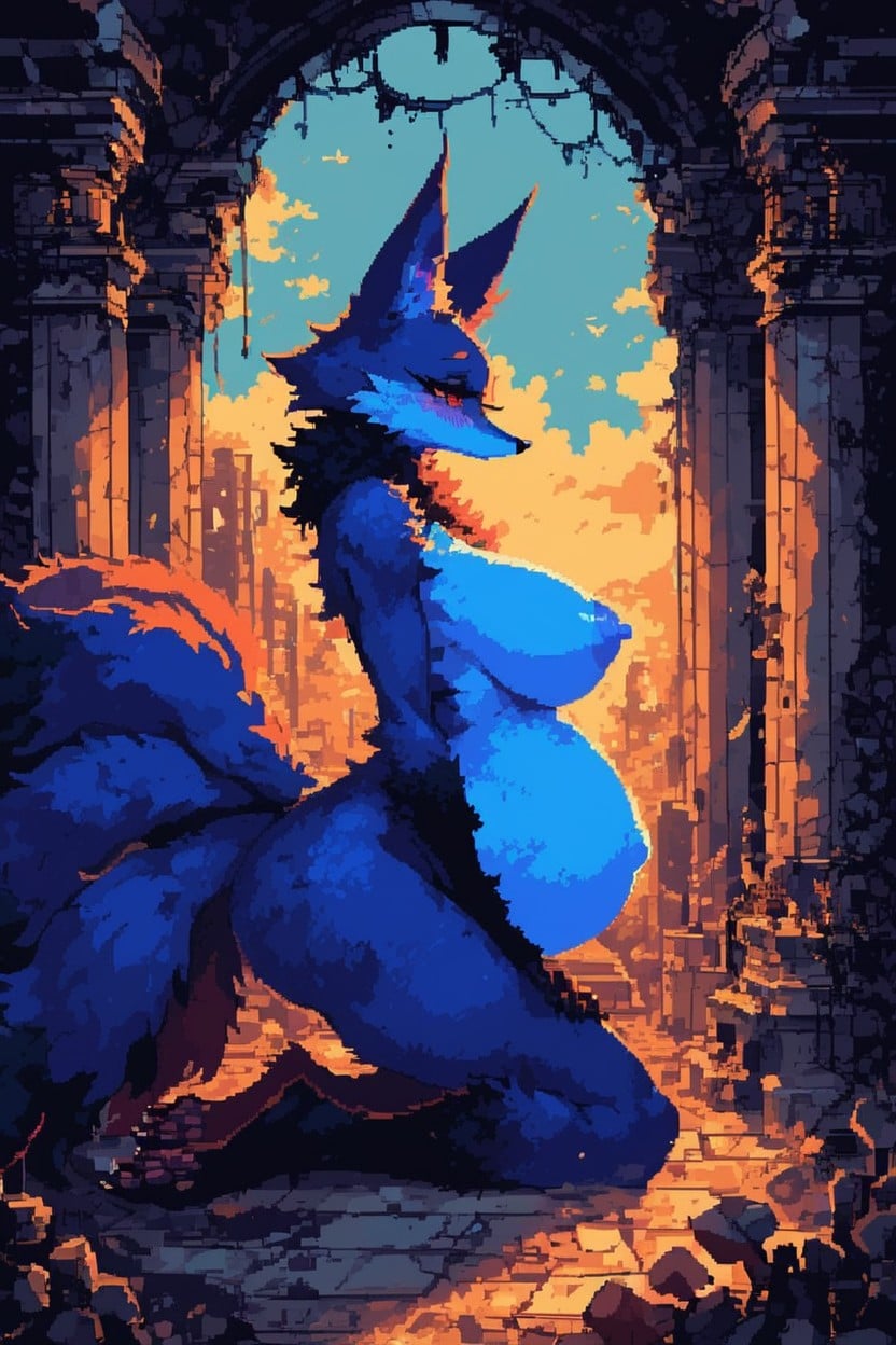 Rounded Breasts, Blush, Flirty Furry IA