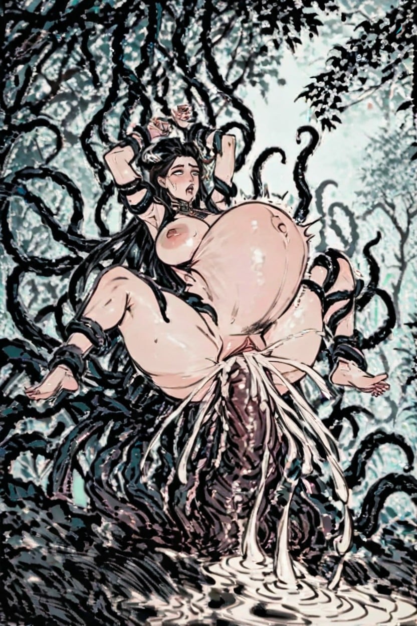 Oversized Tentacles, Rolling Eyes, Sweaty AI 포르노