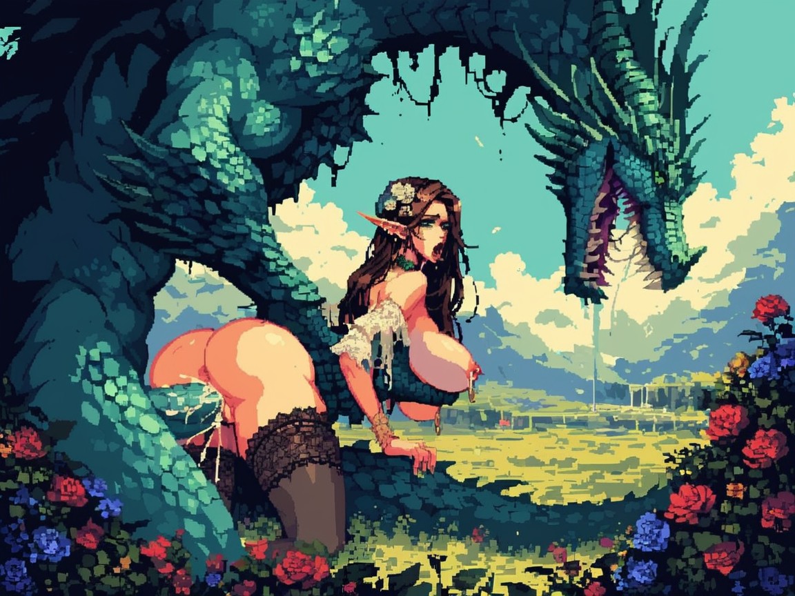 Squishy Breasts, Ass Popping Up, Location Meadow AI 포르노