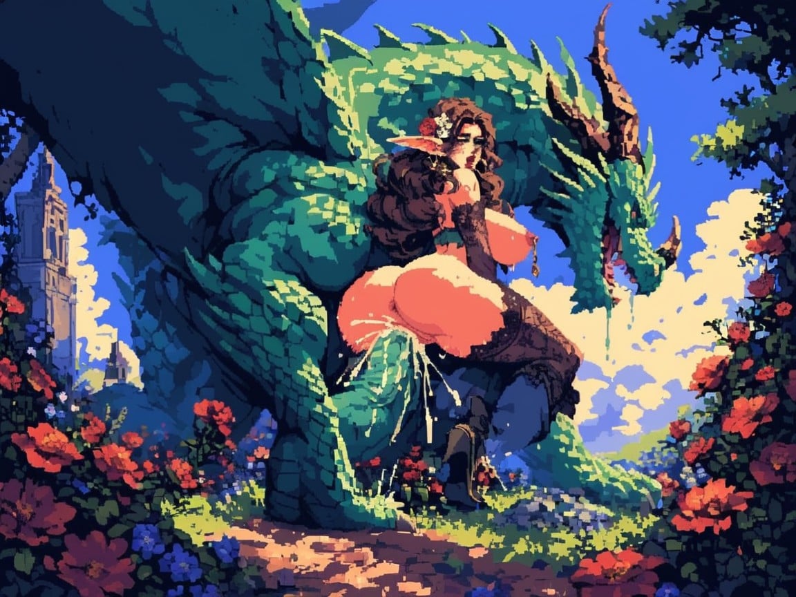 Extremely Huge Green Dragon, Orgasm, Fit Body AI 포르노