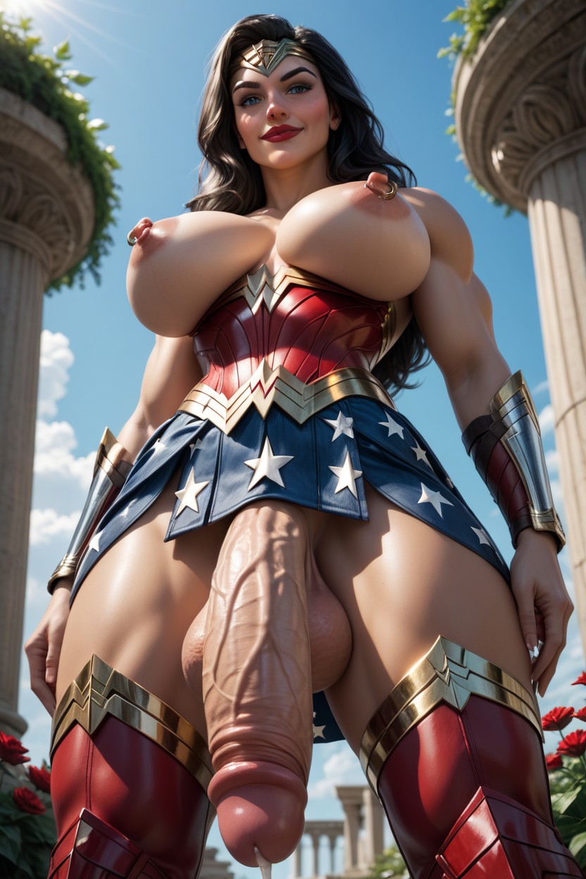 Standing, Thick Flaccid Cock, Exposed Breasts Hentai AI Porn