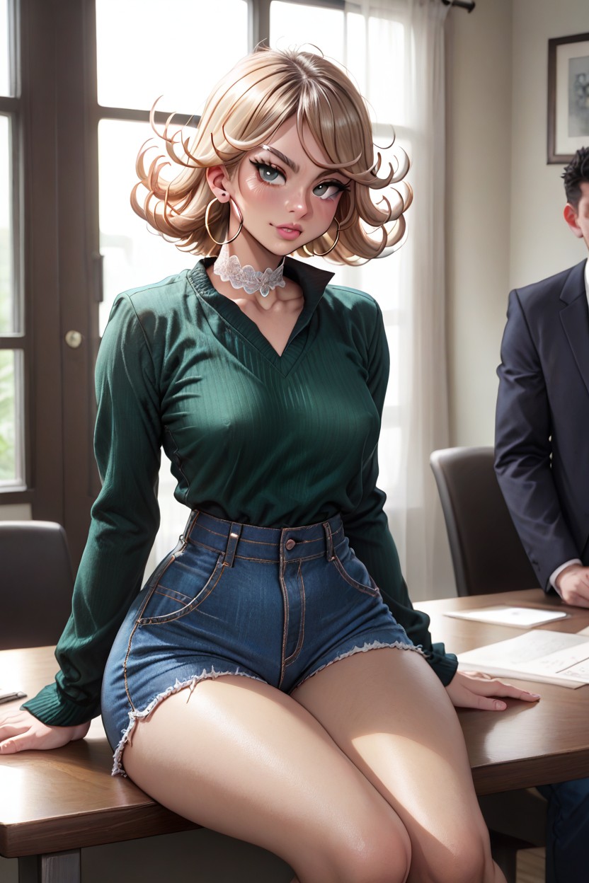 Задница Больше Туловища, Strongbana Art Style, Bend Over Table ИИ порно