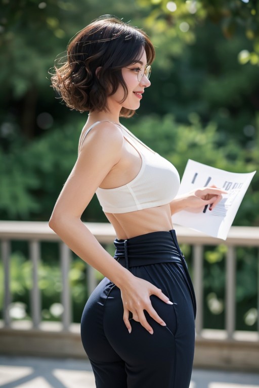 Sexy Waist, Grin, Long Eyelashes AI 포르노