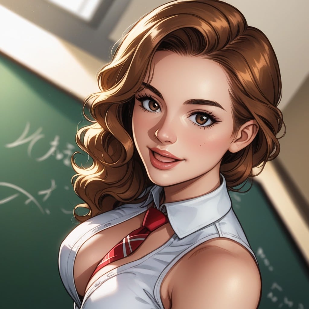 Cleavage, 25+, Classroom Hentai AI Porn