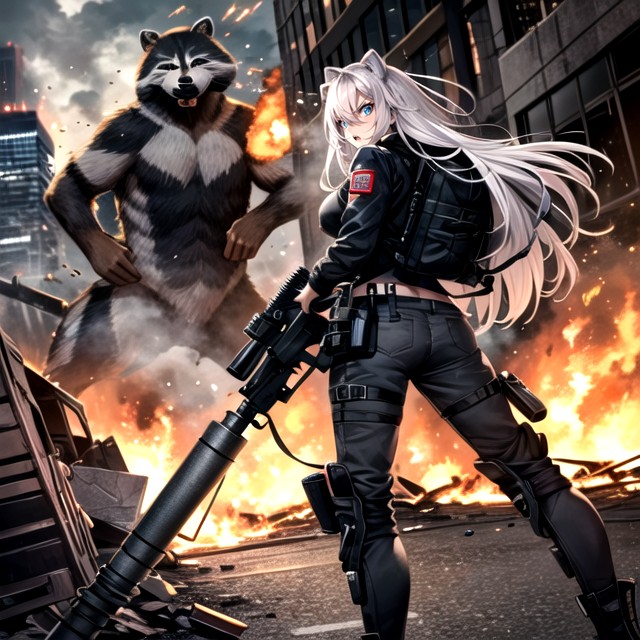 Wide Angle, Rage, Buildings On Fire Hentai AI Porn