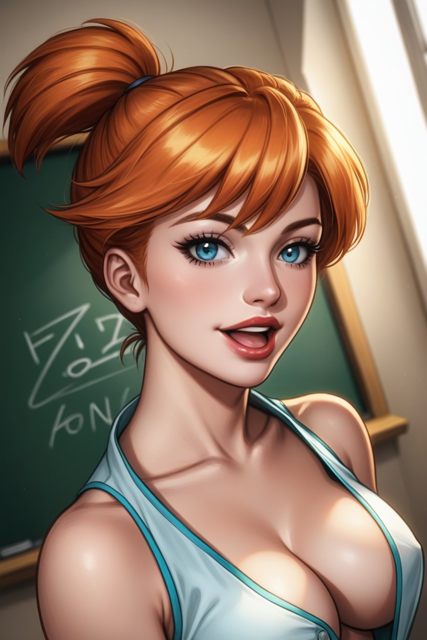 Thick Lips, Blackboard, Hourglass Figure Hentai AI Porn