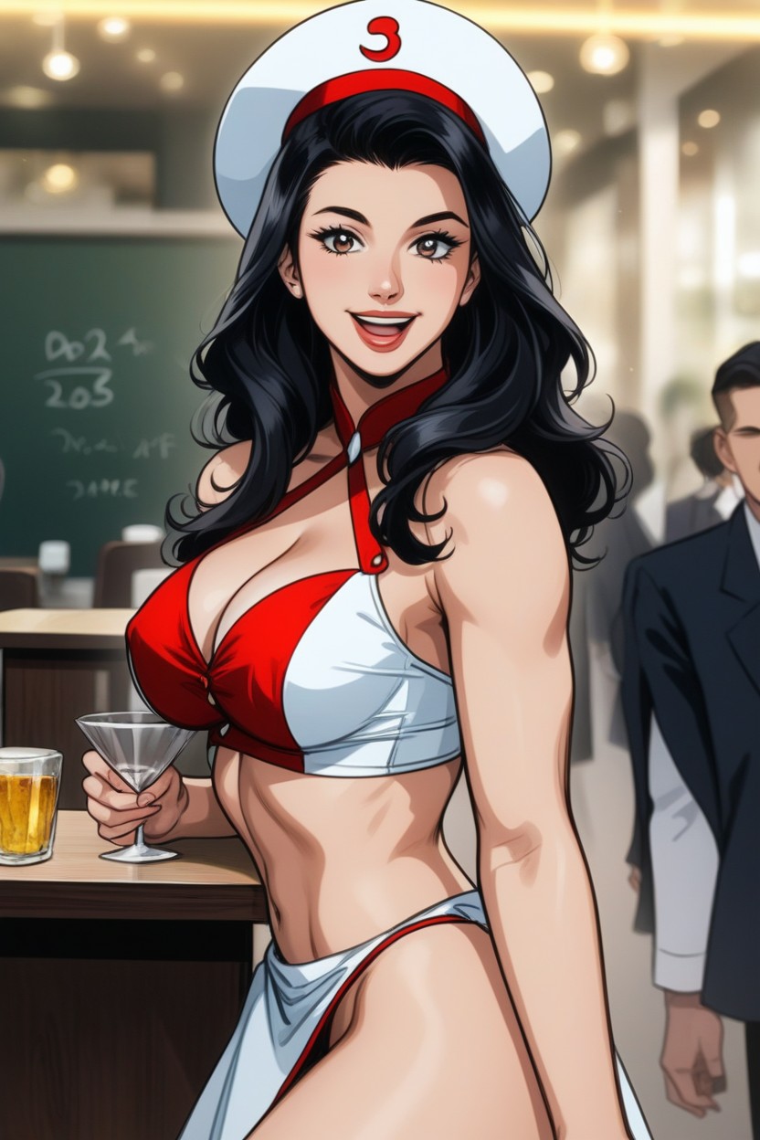 Top Down, Cafe, Top Button Undone Hentai AI Porn