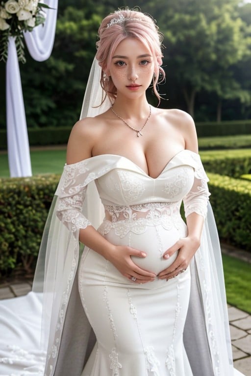 Wedding Altar, Gloss Lips, Romantic Porno asiático IA