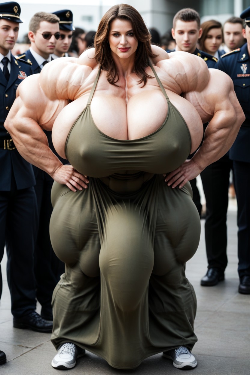 Gigantic Pectoralis Major, Big Beautiful Eyes, Shemale Is Taller Porno IA transsexuelle