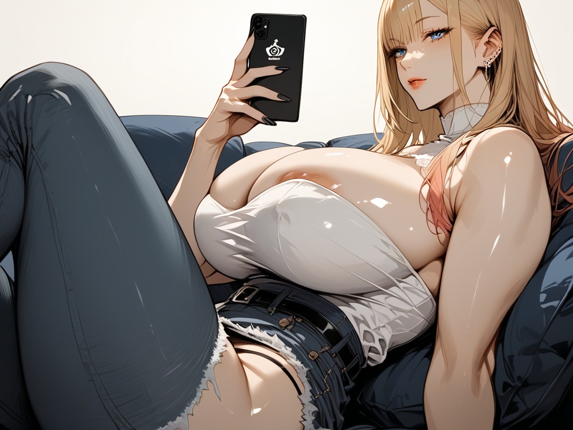 Bottom Up (upskirt), Skin Around The Neck Is Exposed, Belt Around The Thigh Hentai AI Porn