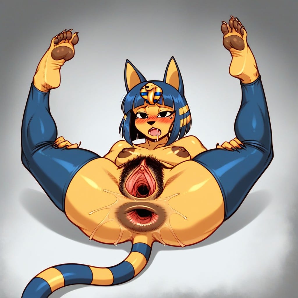 Legs Up, Full Body, Spreading Urethra Furry AI Porn