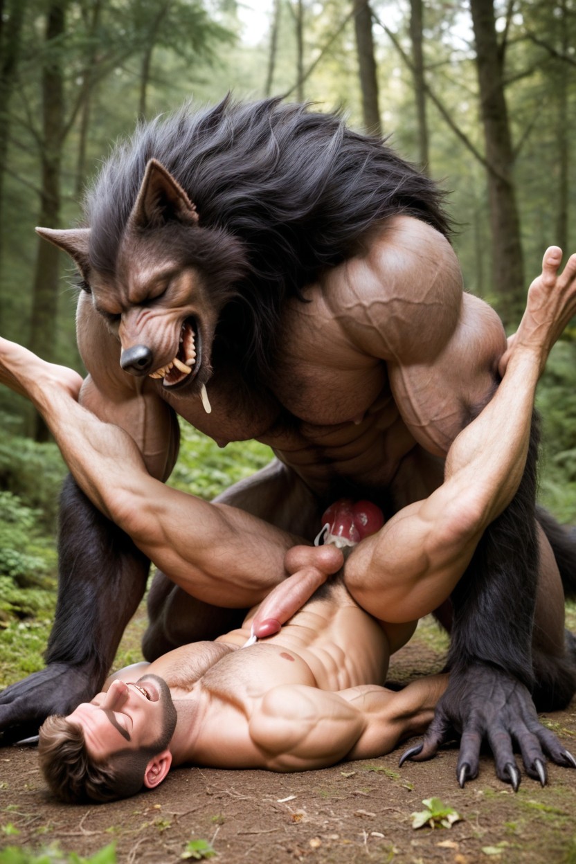 Hairy Chest And Abdomen, Large Hairy Testicles Werewolf Is Hairy Like A, Veiny Cock AI Gay Porn