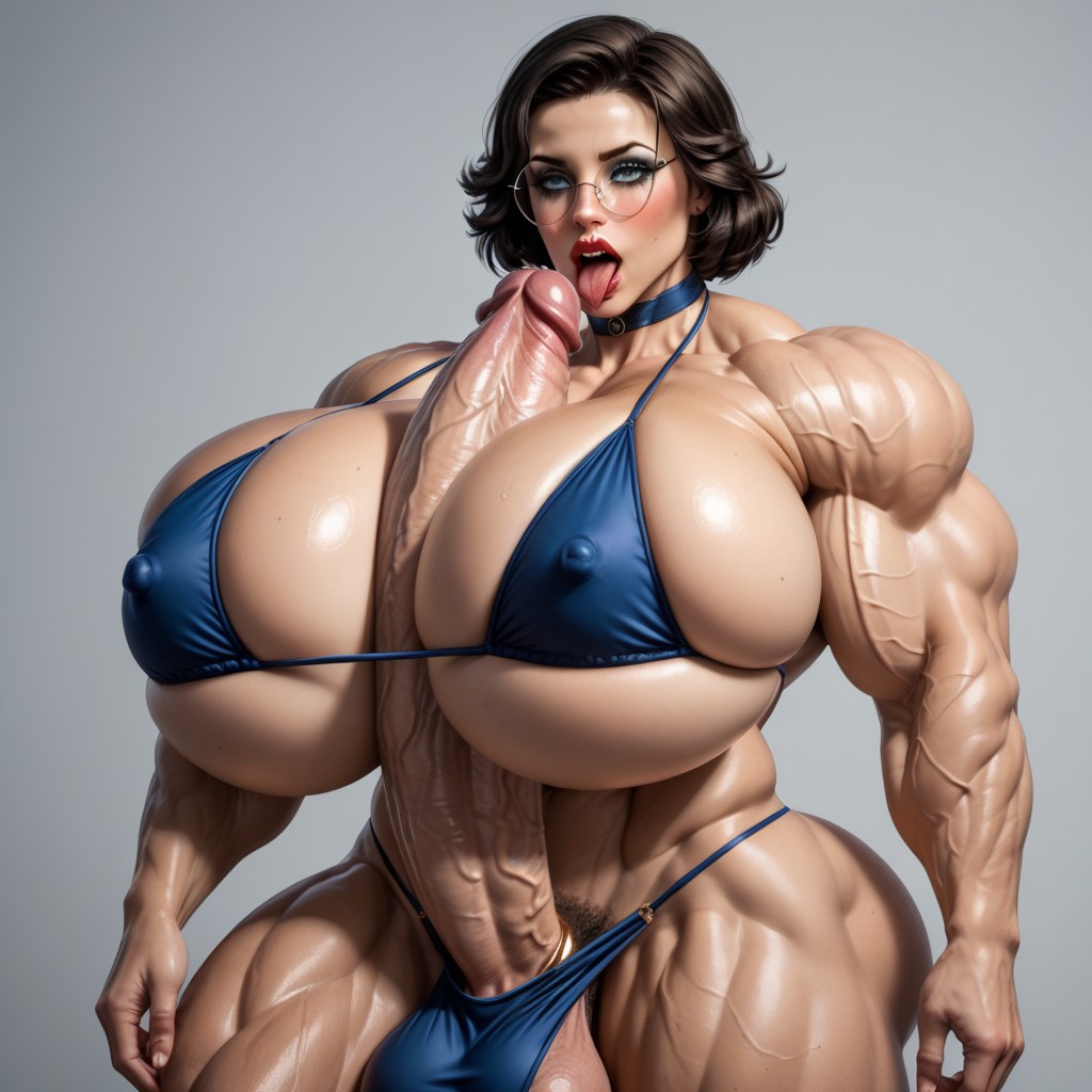 Gigantic Pectoralis Major, Gigantic Biceps, Futanari Bodybuilder 人妖AI色情
