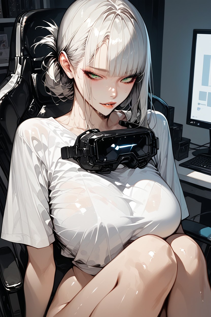 Green Eyes, 18+, Blushing Hentai AI Porn