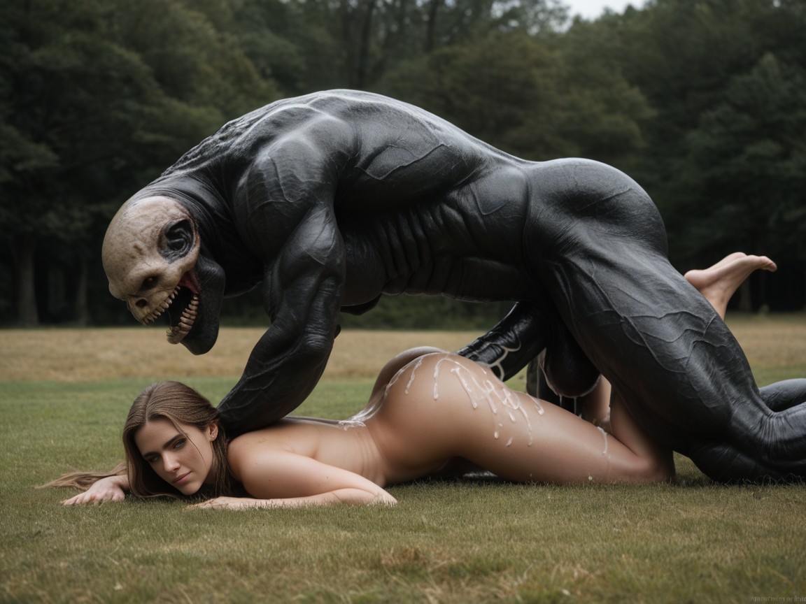 Woman Laying On Stomach With Ass Up High, Massive Amounts Of Cum Spraying Everywhere, Side View AI Porn