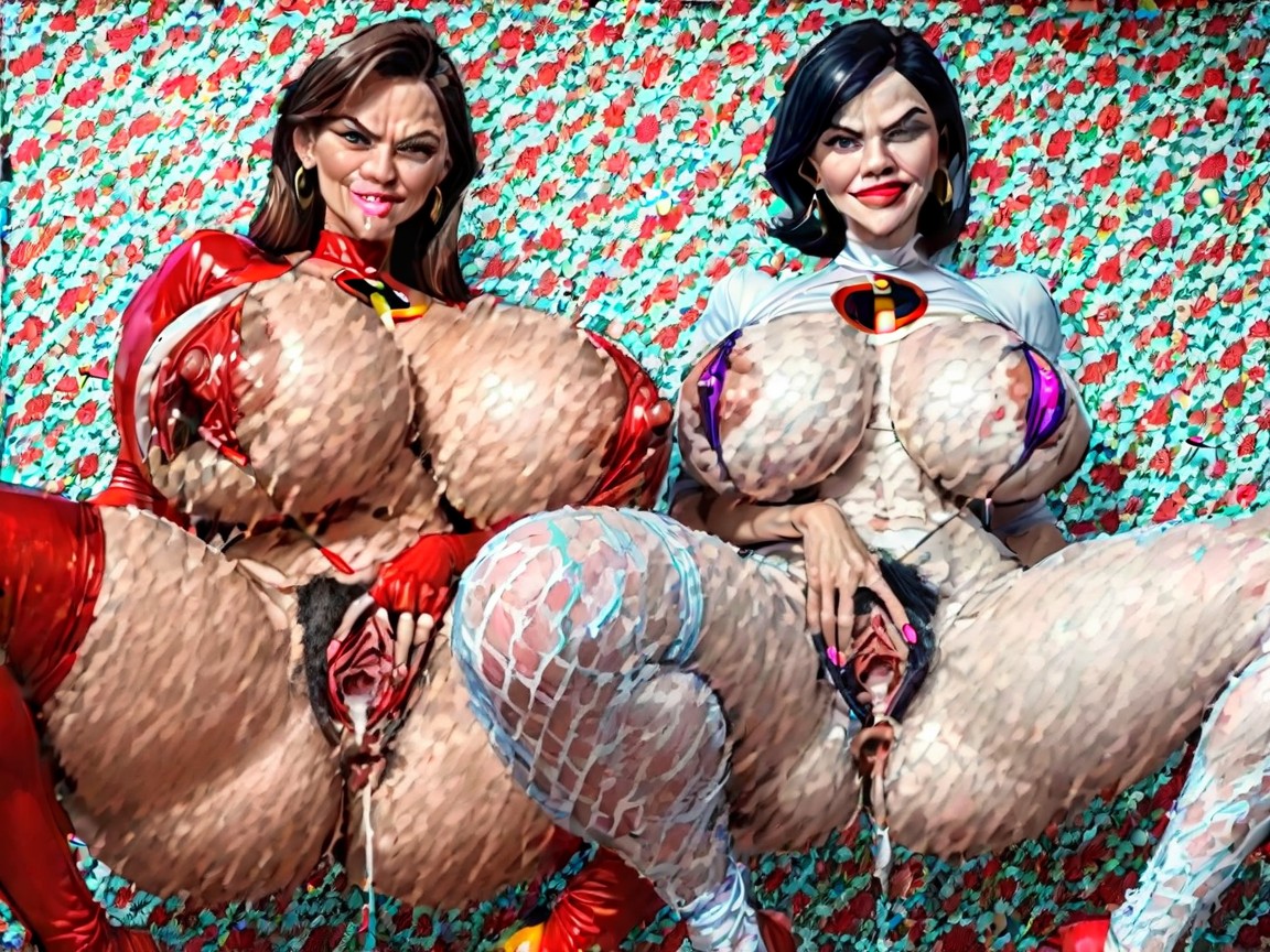 Gaping Pussy, Smug Expression, Hairy Happytrail AI Porn