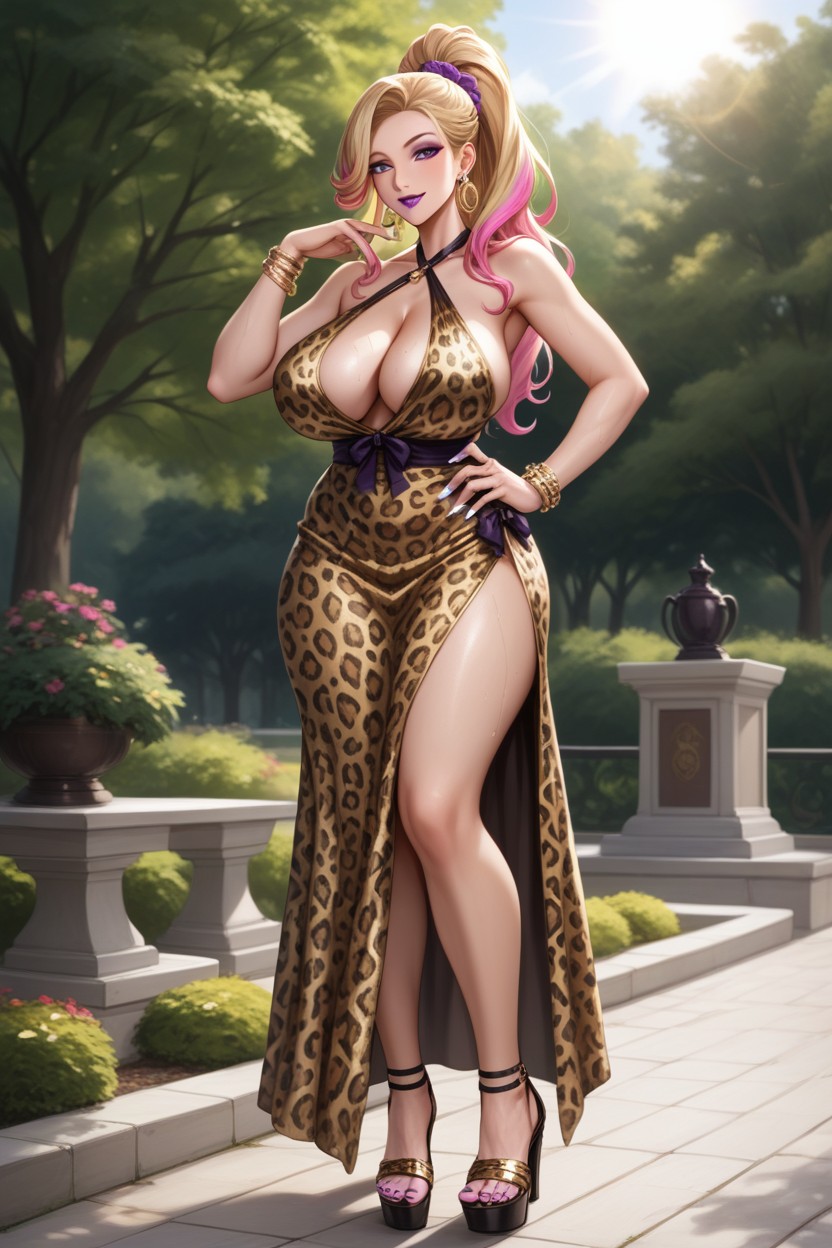 Wide Hips, Sideboob, White Nails Feet AI Porn