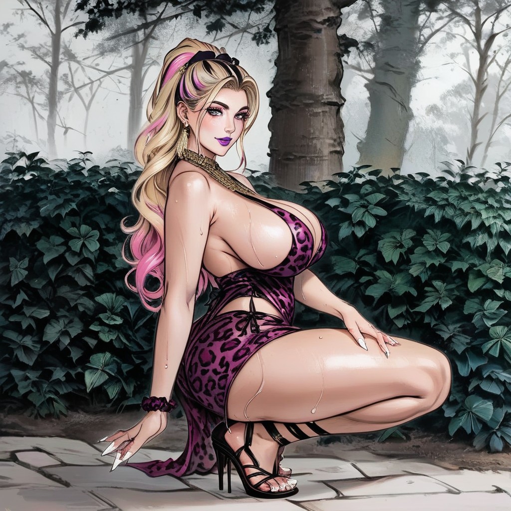 Wide Hips, Purple Varnished Nails, Liking AI Porn