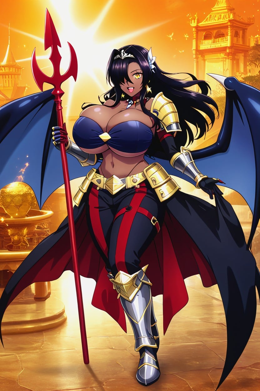 Black Armor Grieves, Wide Hips, Dragon Wings Hentai AI Porn