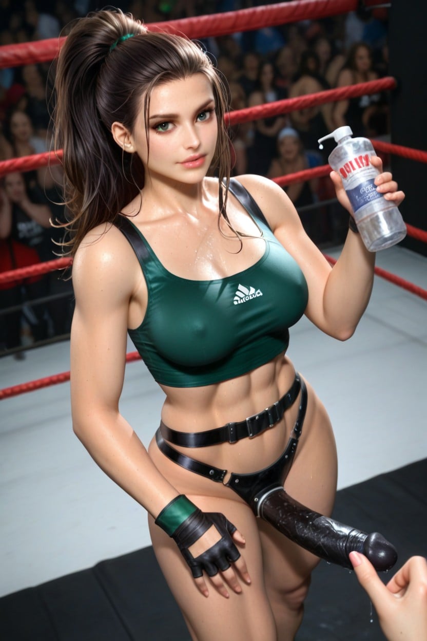 Wearing Strapon, Pale Skin, Wet Skin AI Porn