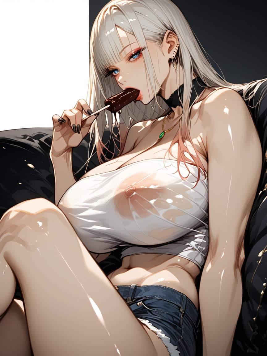See Through Tops, Chest Length Hair, Thighs Exposed Hentai AI Porn