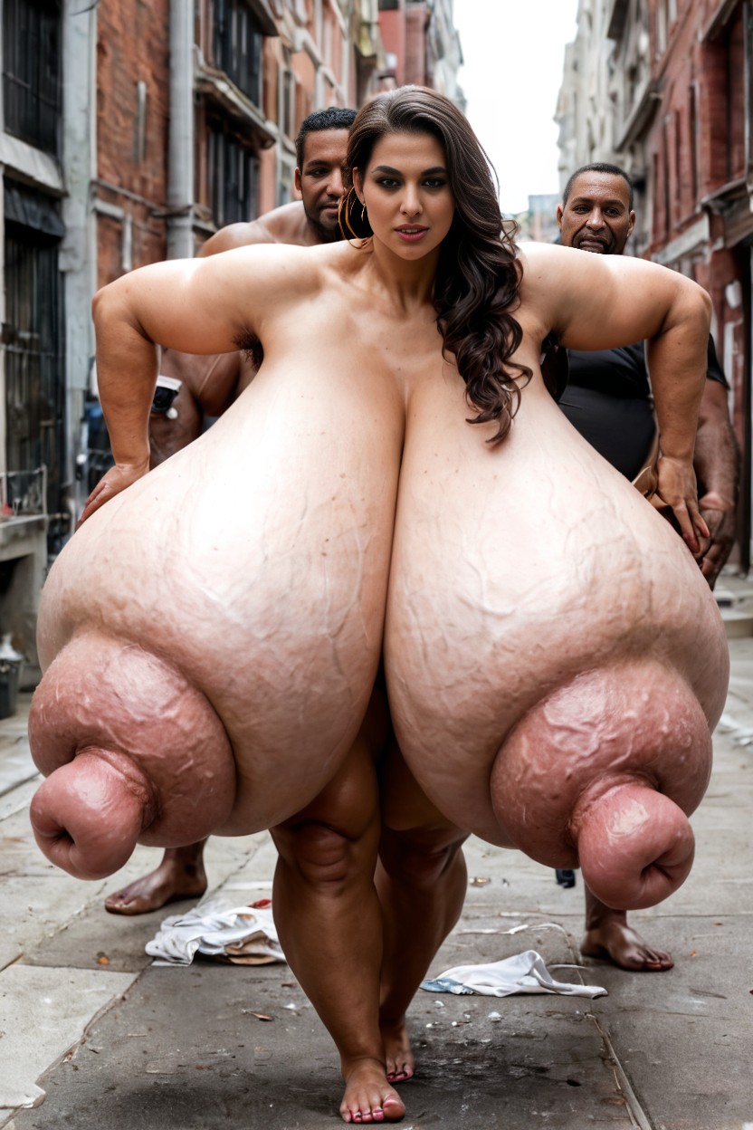 Extremely Gigantic Hyper Massive Fat Large Nipples, Huge Wide Nipple Holes, Hairy Indian Man Fucking White Gorgeous Woman AI Porn