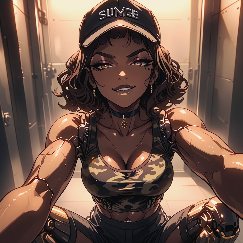 Muscular Build, Black Baseball Cap, Ultra High Definition Hentai AI Porn