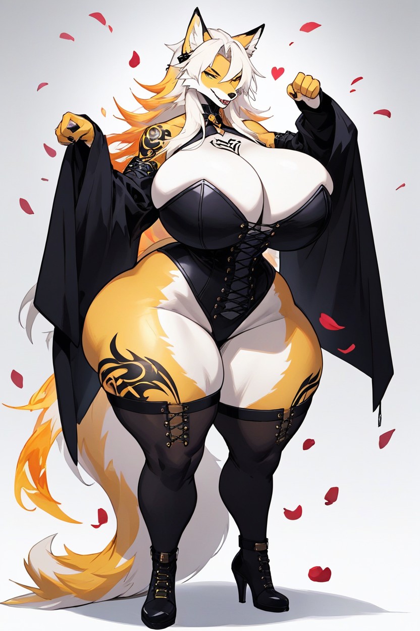 Hyper Breasts, Cat Pose, Model Furry AI Porn