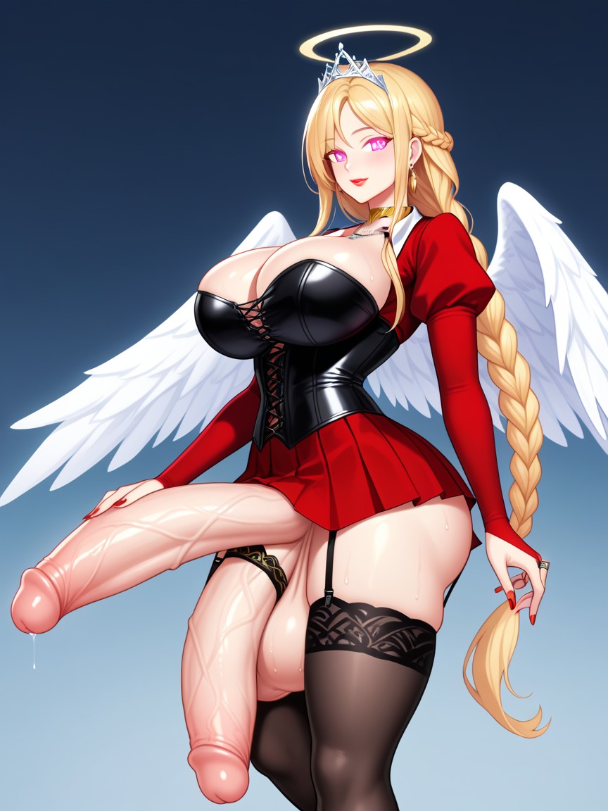 Diadem, Standing, Multi Penis Travesti IA Pornô