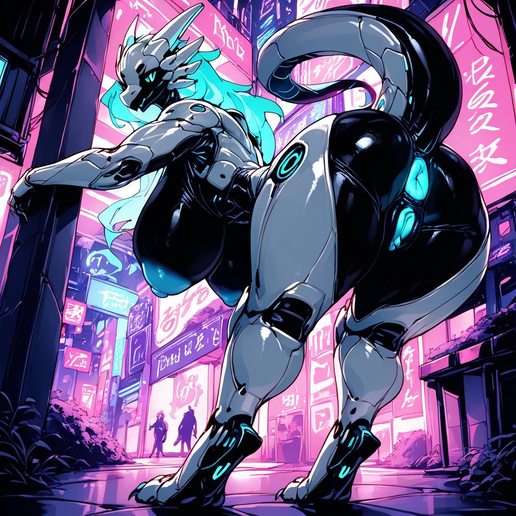 Robotic Dragon, Massive Puffy Pussy, 屁股比躯干大 AI獸人黃片