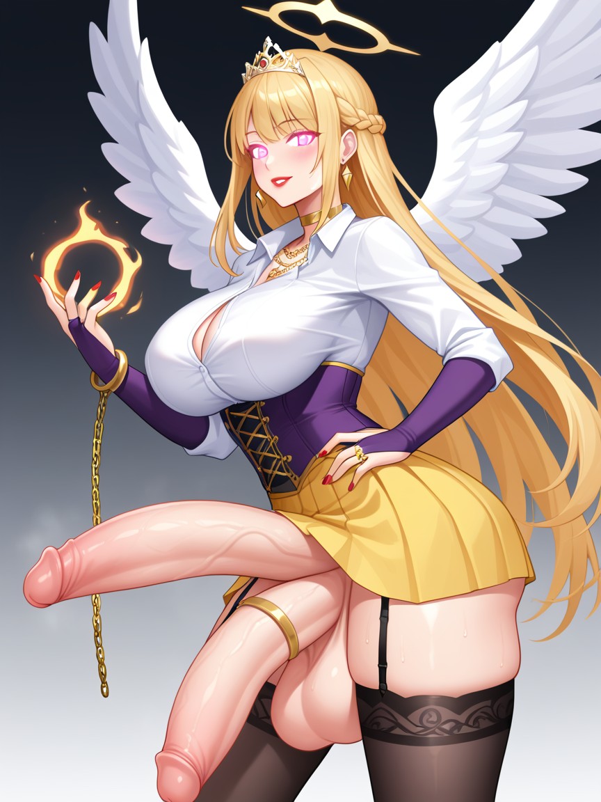 Pink Eyes, Big Testicles, Gold Cock Rings Porno IA transsexuelle