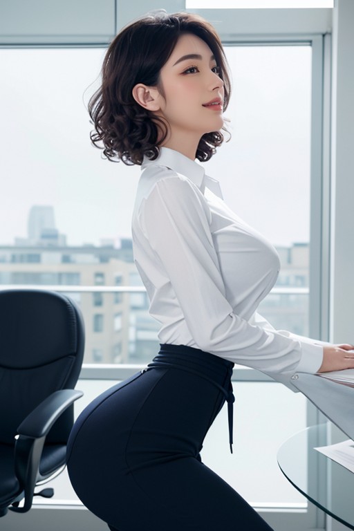 Round Hips, Stockings, Profile Pornografia de IA